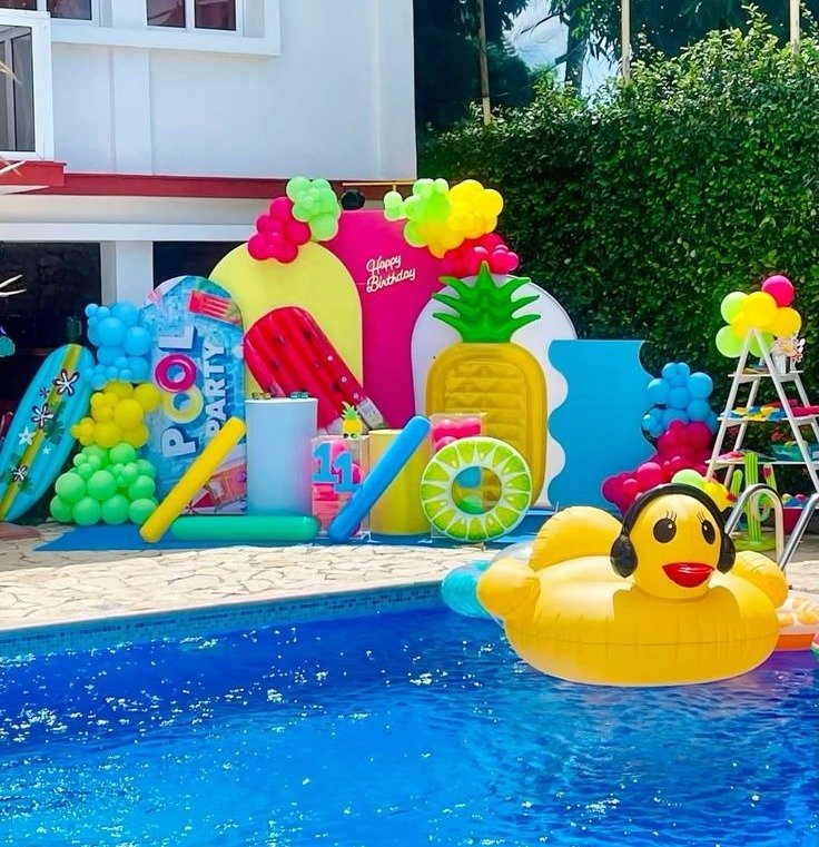 Luxury Pool Party Birthday Decoration in Jaipur with Tropical Theme