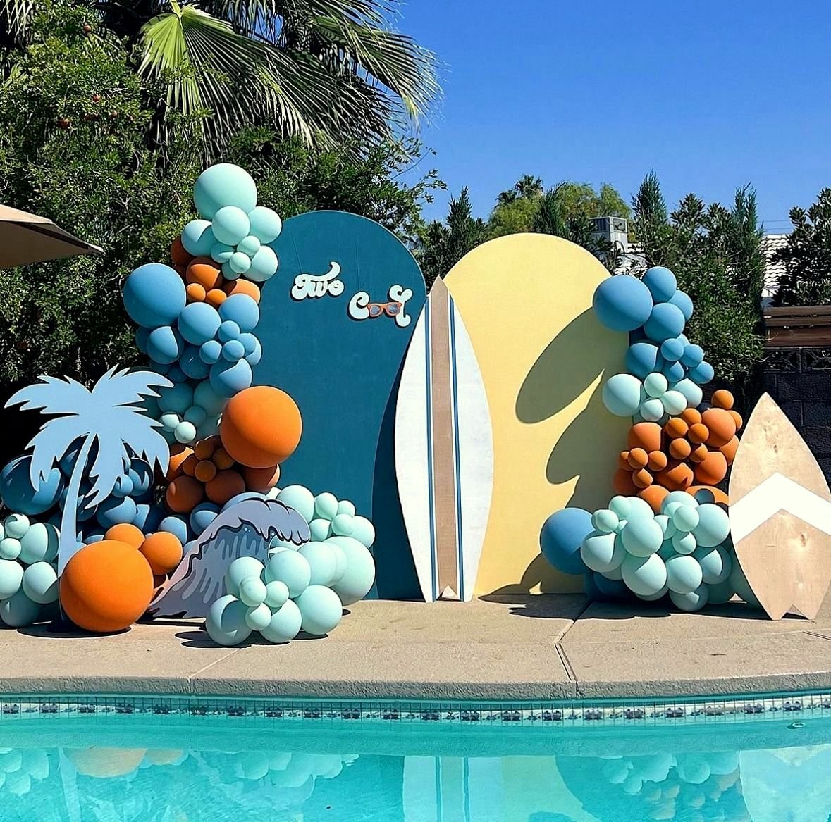 Luxury Tropical Pool Party Birthday Decoration